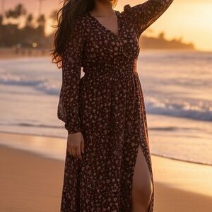 Nordstrom rack silk floral print dress